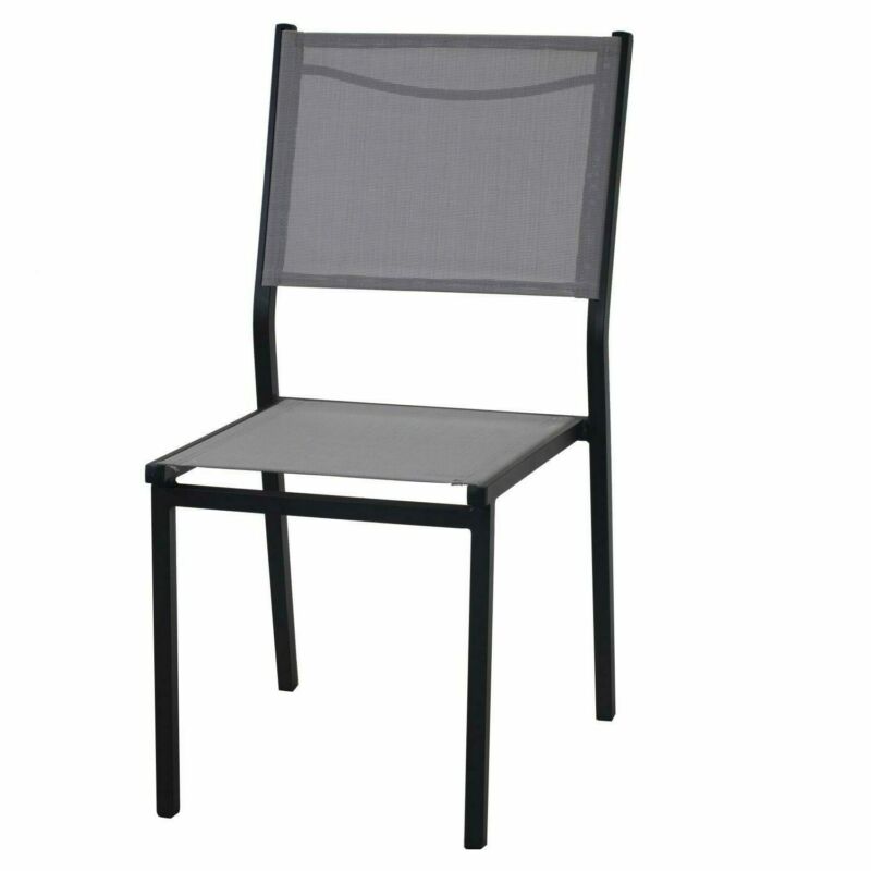 Sedia in alluminio impilabile bicolore con seduta e schienale in tessuto