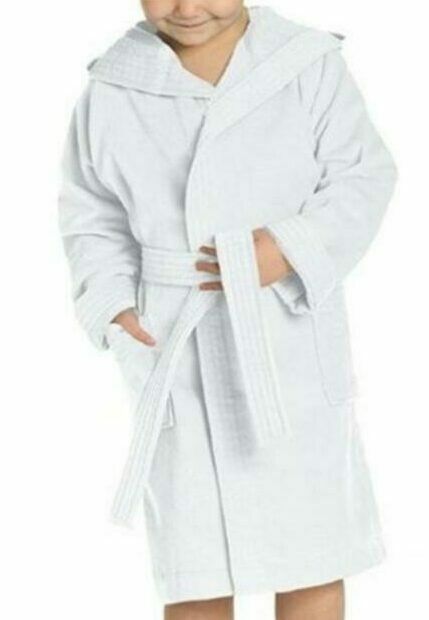 Child hooded 100% cotton terry bathrobe