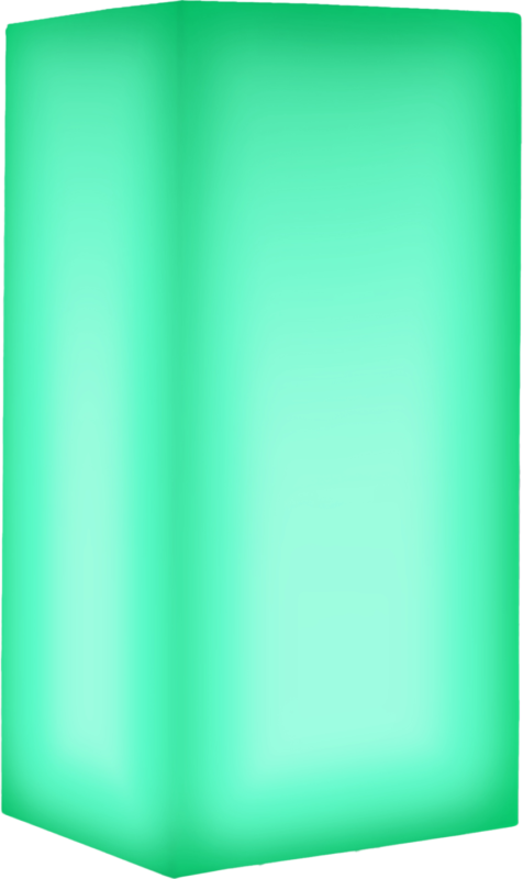 Arredo luminoso parallelepipedo in polietilene satinato altezza 80 cm