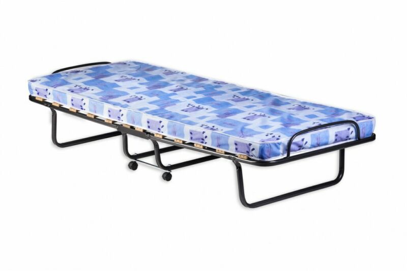 Camp bed 12 folding slats 80x190 cm with mattress