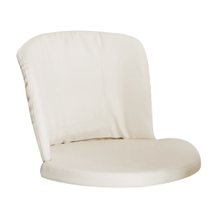 Leather cushion for polyethylene armchair