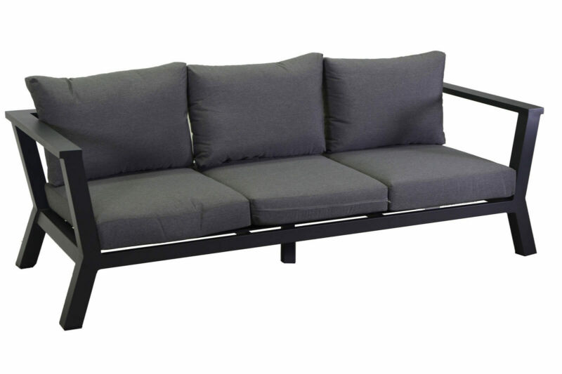 Aluminium 3 seater upholstered couch