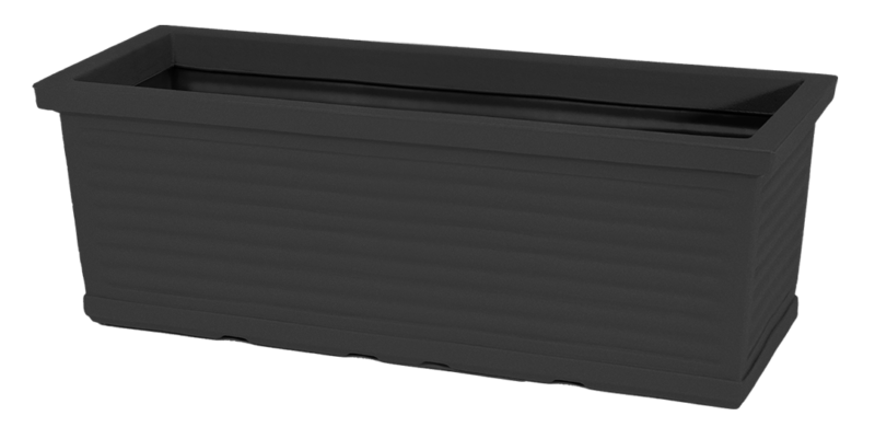 Fioriera tradizionale rettangolare in polietilene satinato millerighe lato 100 cm