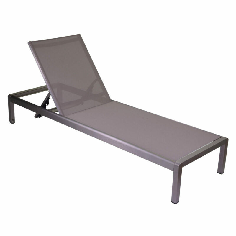 Aluminium anodized sunbed with a width of 64 cm