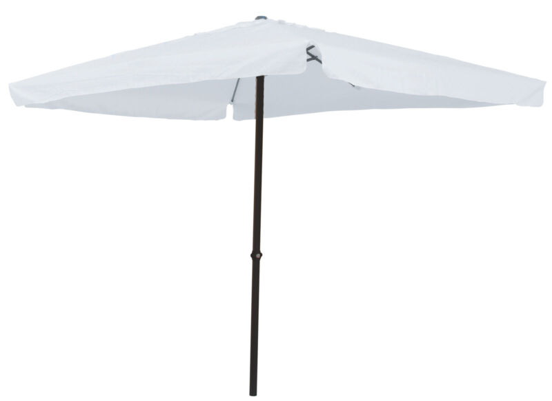 Square umbrella 3x3 m with central steel pole, valance and crank opening