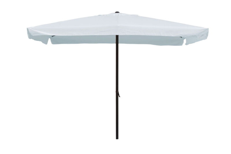 Rectangular umbrella 3x2 m with central steel pole, valance and crank opening