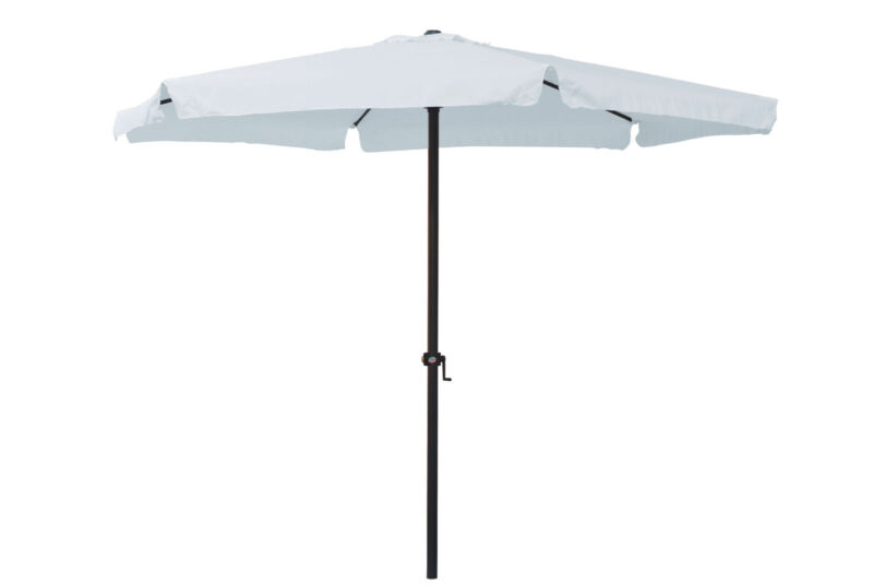 Round umbrella Ø 3 m with central steel pole, valance and crank opening