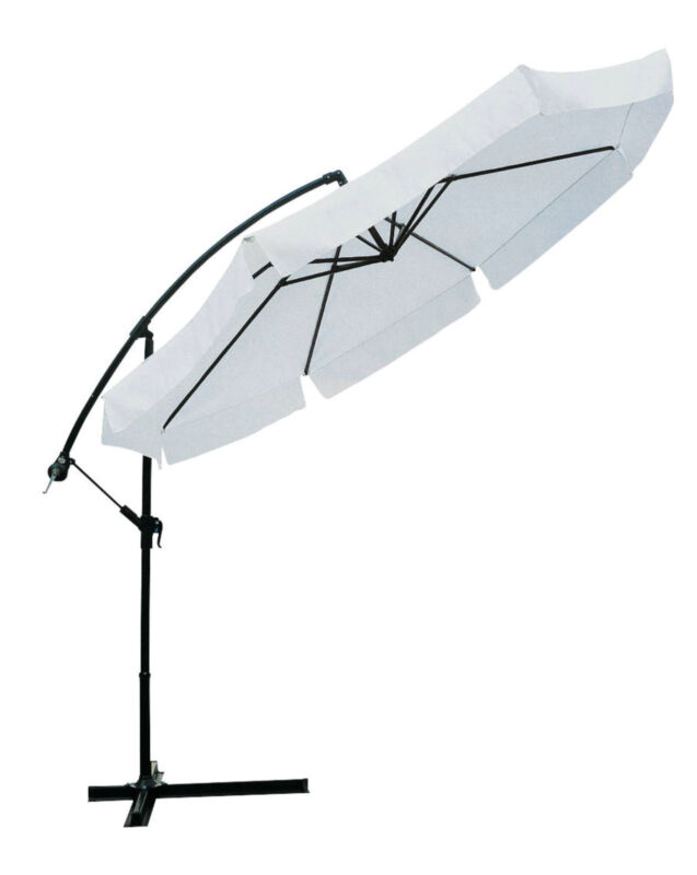 Round umbrella Ø 3 m with lateral bracket, valance and crank opening