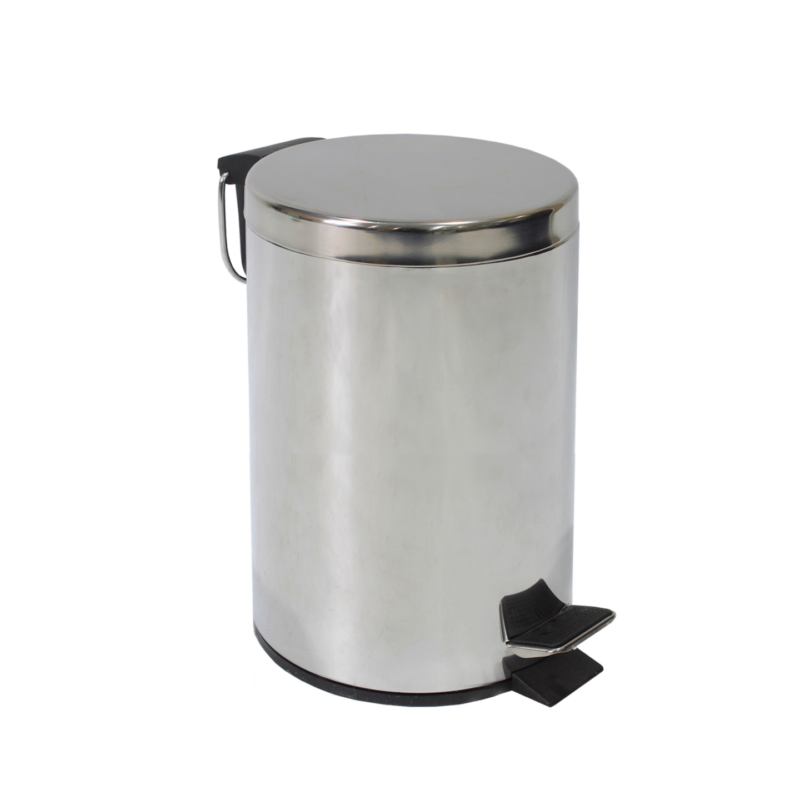 Stainless steel pedal bin with slow-closing function 12 liter