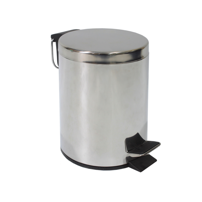 Stainless steel pedal bin with slow-closing function 3 liter