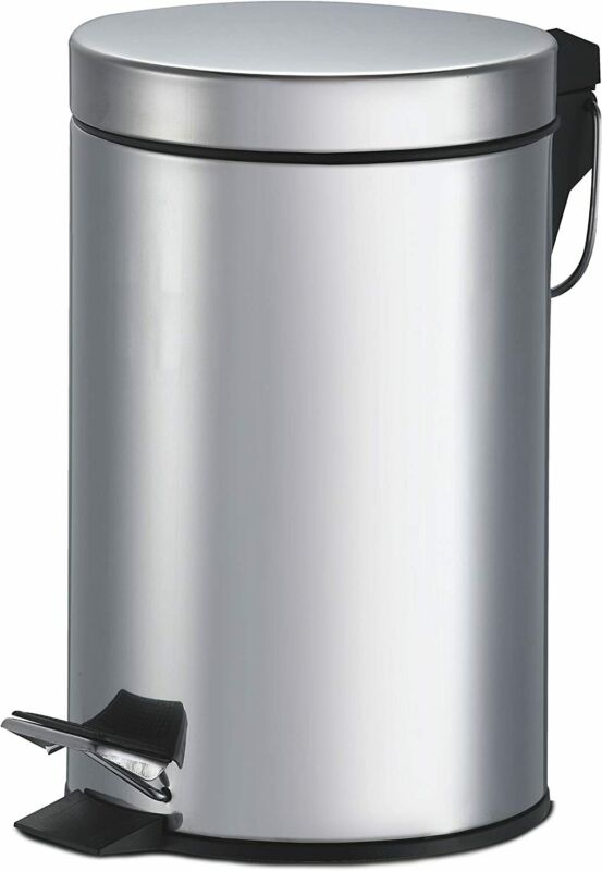Round pedal steel dustbin with 12 liter inner bucket