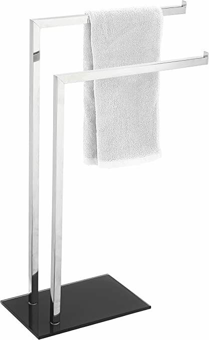 Chrome towel holder with colored base
