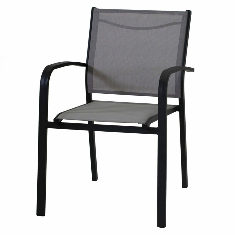 Poltrona Large bicolore in alluminio impilabile con braccioli e seduta e schienale larghi in tessuto