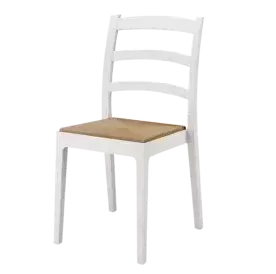 Stackable polypropylene chair Made in Italy with 3-band backrest and seat smooth