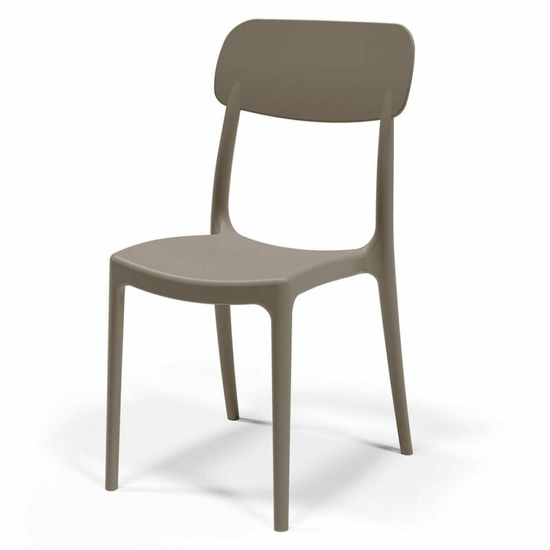 Stackable polypropylene chair Made in Italy with high rounded band backrest