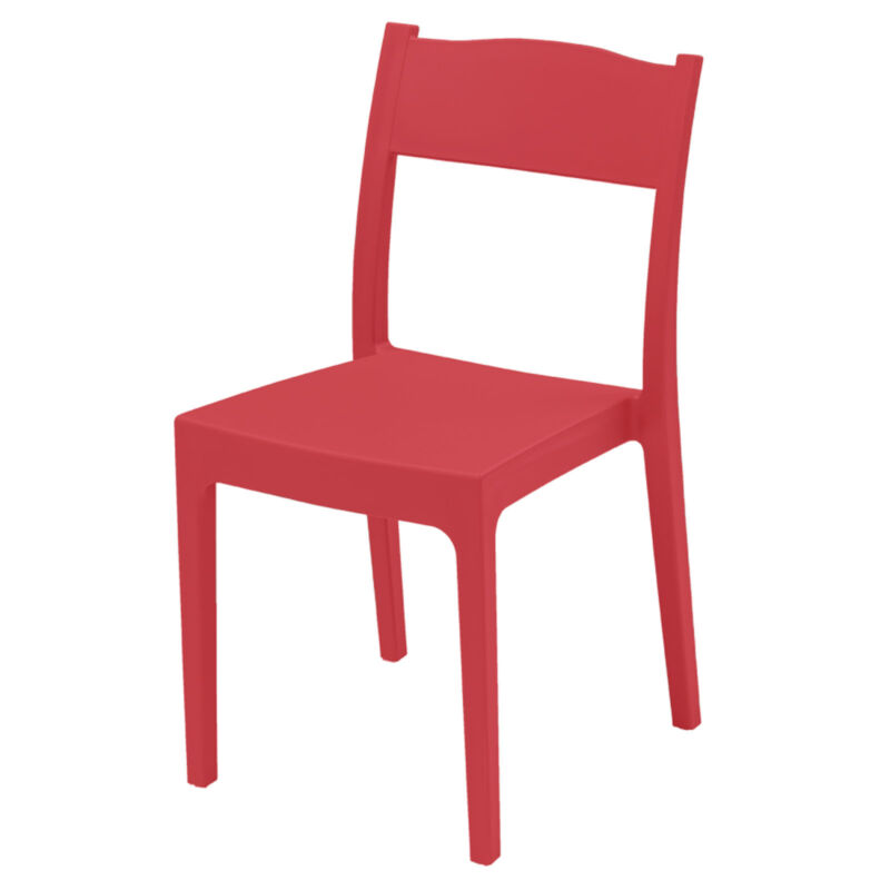 Stackable polypropylene chair Made in Italy smooth with banded backrest