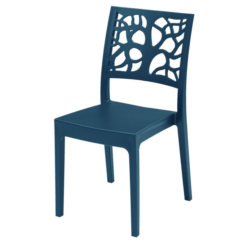 Stackable polypropylene chair Made in Italy smooth with carved backrest