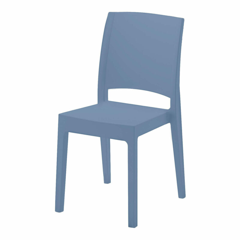 Stackable polypropylene chair Made in Italy smooth with full backrest