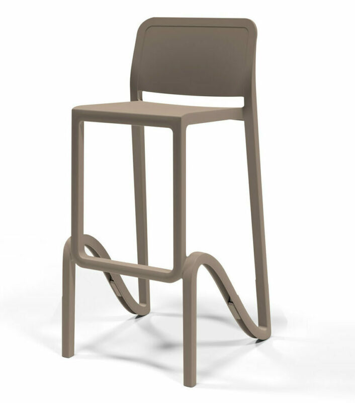 Stackable polypropylene stool Made in Italy with standard backrest