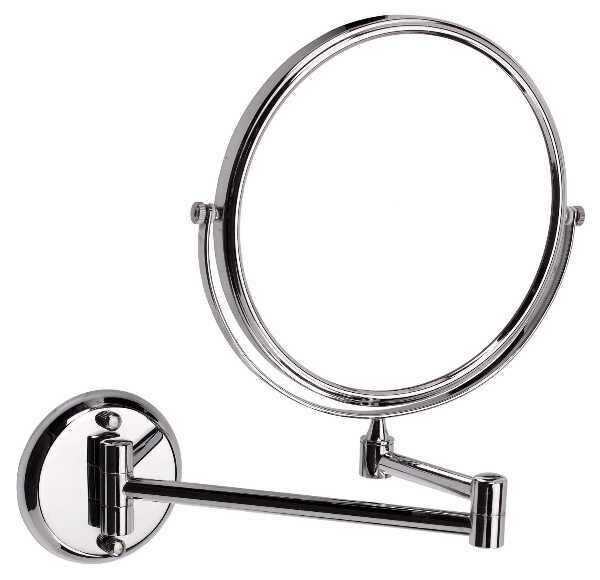 Two brackets stainless steel magnifying mirror for bathroom