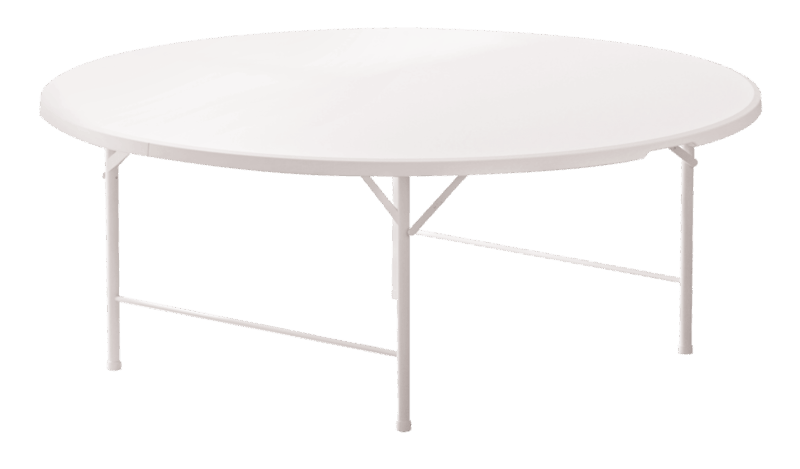 Round folding table with Ø 152 cm made of HDPE and steel