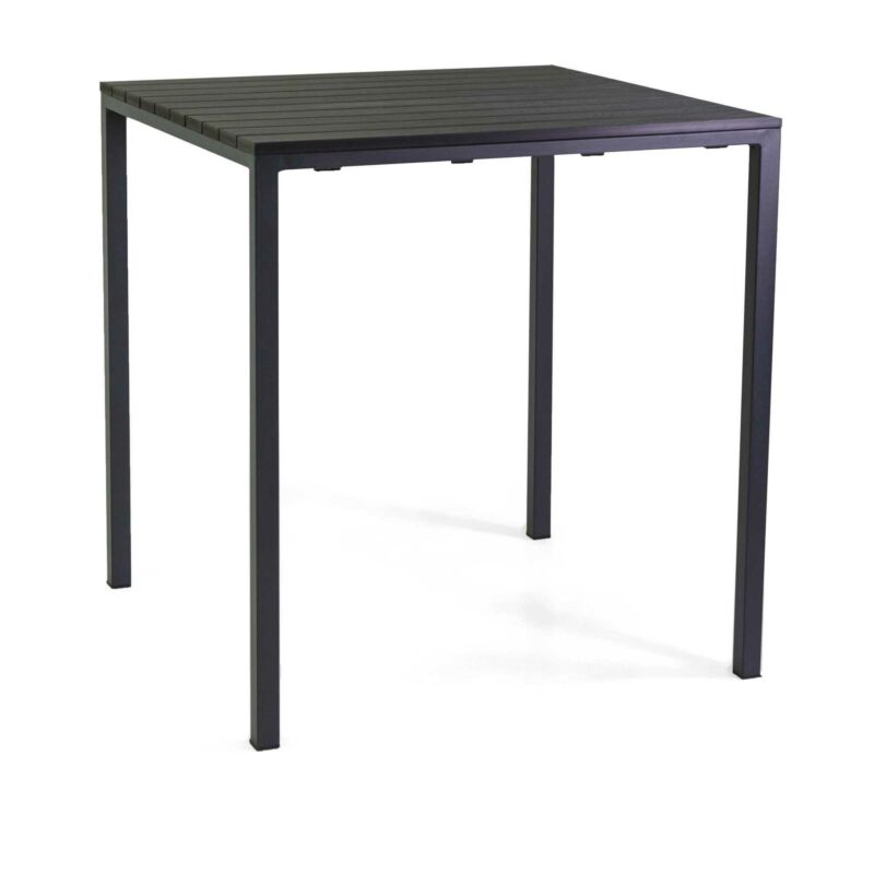 Square metal table 80x80 cm with polywood top