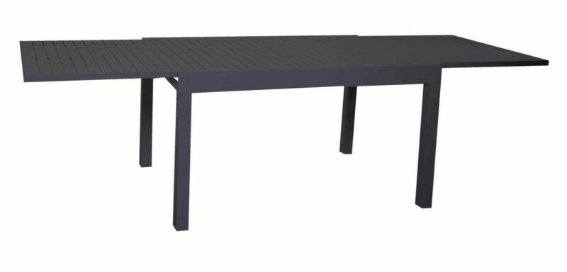 Rectangular table 125x75 cm with lateral extension 4-6 seater in aluminium