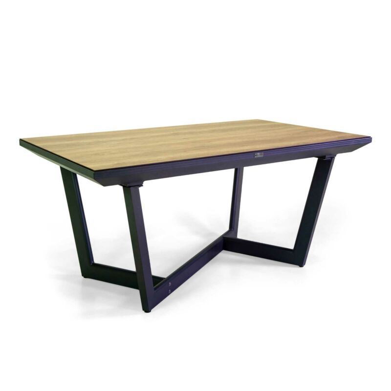 Tavolo rettangolare 160x100 cm ad allungamento laterale 6-8 posti in alluminio e vetroceramica con piede design