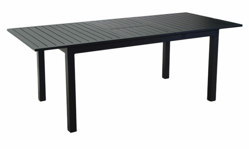 Tavolo rettangolare 160x89 cm ad allungamento centrale 4-6 posti in alluminio