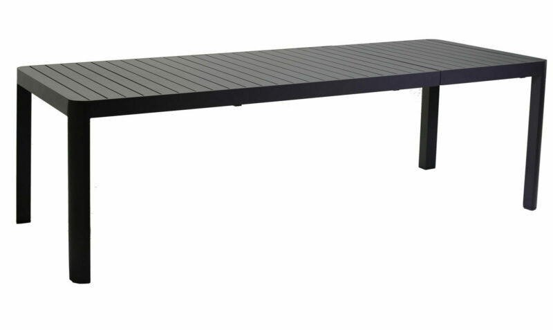 Tavolo rettangolare 180x100 cm ad allungamento laterale 6-8 posti in alluminio con gambe stondate