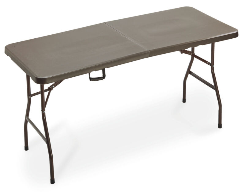 Tavolo rettangolare 180x74 cm in HDPE e acciaio pieghevole