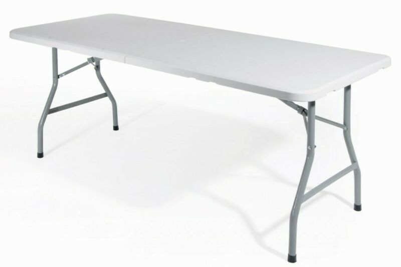 Rectangular table 180x74 cm in HDPE and steel