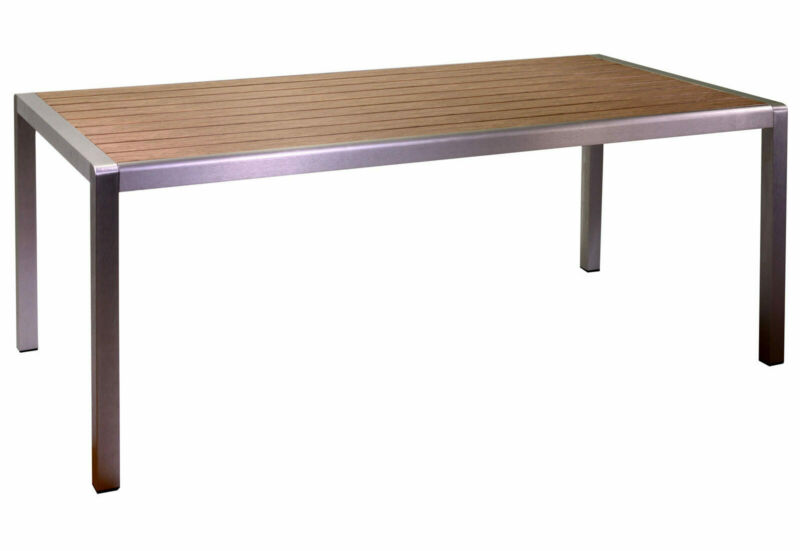 Tavolo rettangolare 180x90 cm in alluminio e polywood