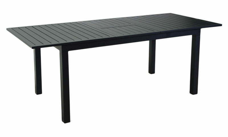 Tavolo rettangolare 220x100 cm ad allungamento centrale 4-6 posti in alluminio