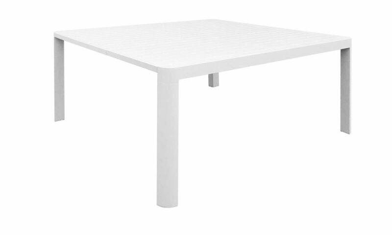 Rectangular/square table 149x97 cm with lateral butterfly extension 4-6 seater in aluminium