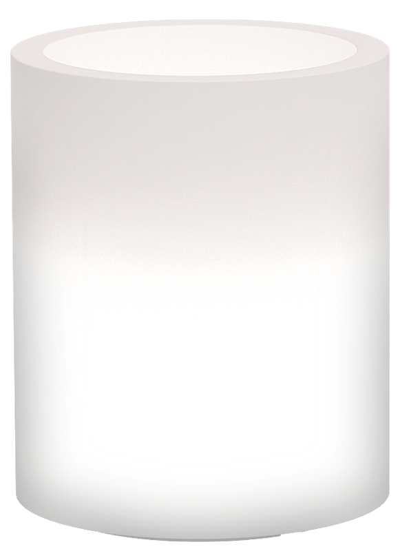 Vaso luminoso cilindrico in polietilene satinato altezza 50 cm