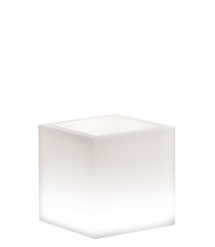 Vaso luminoso parallelepipedo in polietilene satinato altezza 40 cm