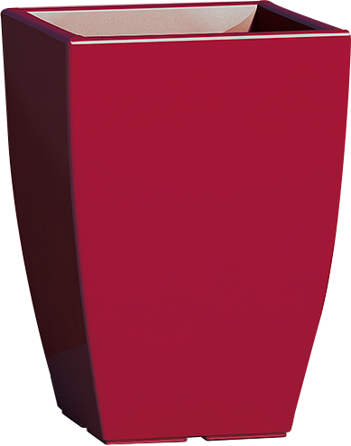 Vaso quadrato rastremato in polietilene lucido altezza 50 cm