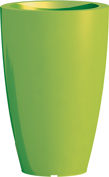 Vaso tondo rastremato in polietilene lucido altezza 50 cm
