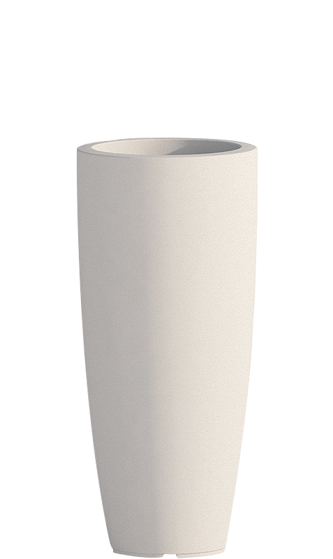 Round satinised polyethylene vase height 70 cm