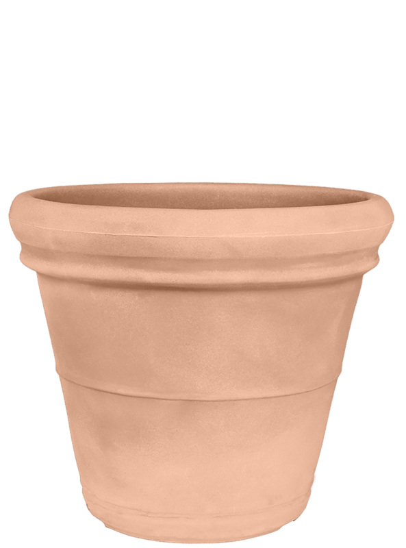 Vaso tradizionale tondo in polietilene satinato con doppio bordo Ø 55 cm